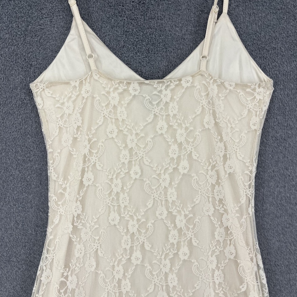 Sincerely Jules Y2K Slip Lace Midi Dress Womens Small White off romantic sheer - Picture 15 of 16